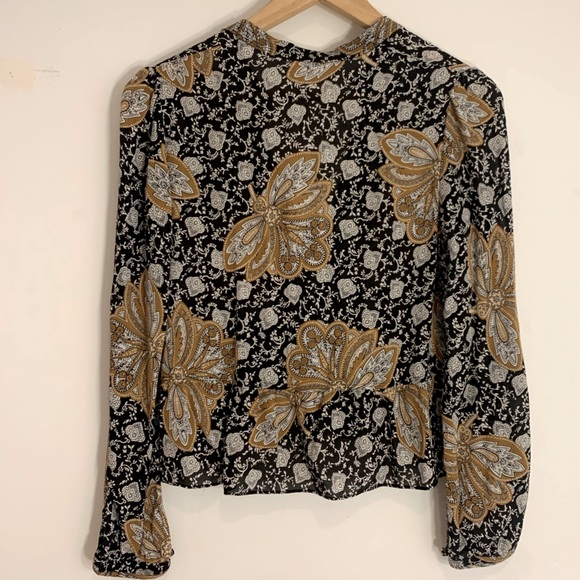 SOLD A.L.C. 70s Chic Paisley Silk Top Blouse - Picture 3 of 3